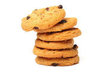 Cookie tower on white background 