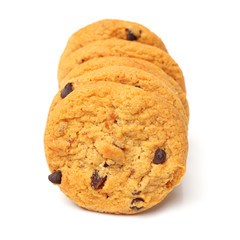 Cookie tower on white background 