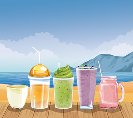 Summer vacations and beach cartoons.