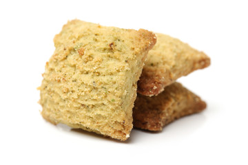 seaweed cookie on white background
