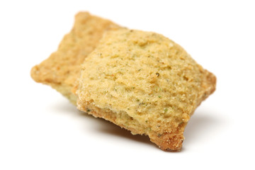 seaweed cookie on white background