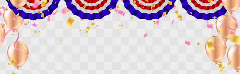 Day sale background.Romantic composition with hearts, balloons and beads. Vector illustration for website , posters,ads, coupons, promotional material