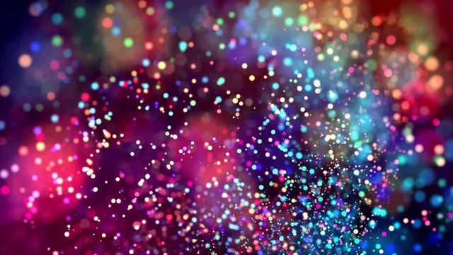 multicolored particles like confetti or spangles float in a viscous liquid and glitter in the light with depth of field. 3d abstract animation of particles in 4k. luma matte as the alpha channel. 51