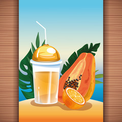 Summer tropical refreshment fruit juice