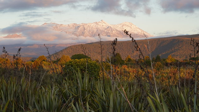 Mount Ruapehu during sunset