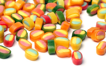colorful candy on white background 