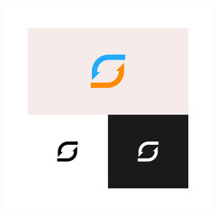 lettering s vector as sync logo
