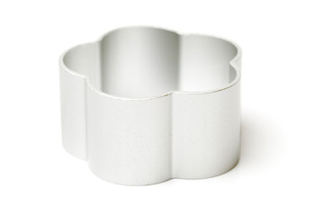 Christmas shapes pastry cutters on white background 