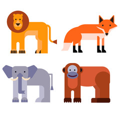 Obraz premium Animal pattern flat illustration on white