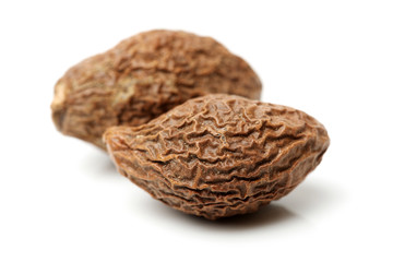 Sterculia boat seed used in chinese herbal medicine over white background. Pang da hai. Scaphigera semen. 