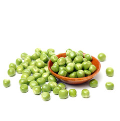Fresh peas isolated on white background 