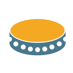 Tambourine flat illustration on white