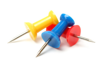 Thumbtack on white background