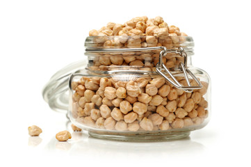 chickpeas on a white background 
