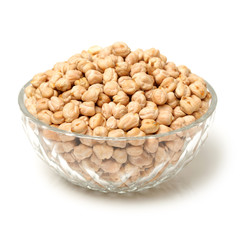 chickpeas on a white background 