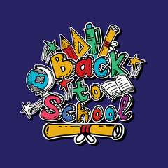 Hand drawn back to school icon. concept for education