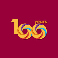 100 Year Anniversary Colorful Vector Template Design Illustration