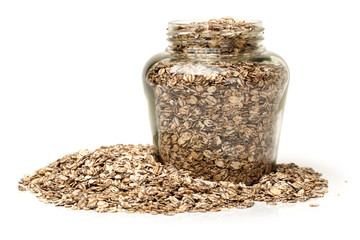 Oatmeal on white background 