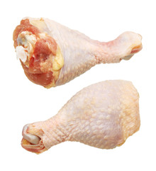 Chicken legs on white background