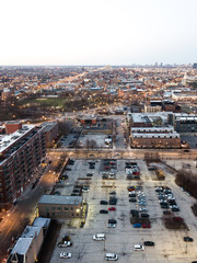 Downtown in USA from Aerial View