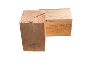 wooden beam isolated on white background