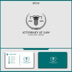 attorney logo vector design of justice vector illustration