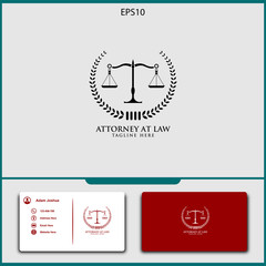 attorney logo vector design of justice vector illustration