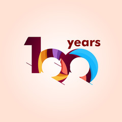 100 Year Anniversary Elegant Number Vector Template Design Illustration
