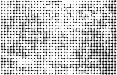 Monochrome halftone background. Abstract texture of black dots on white back