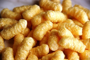 lots big snack, corn sticks without sugar and gluten. concept gluten free