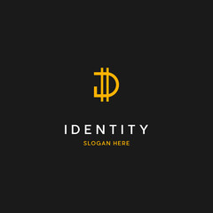 Digital Crypto Currency Logo Template. Abstract D Letter Crypto Currency Logo vector icon.