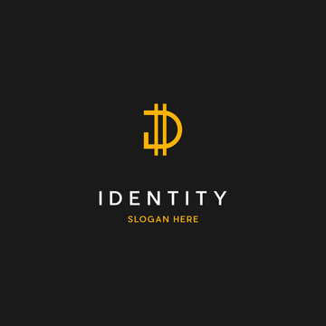 Digital Crypto Currency Logo Template. Abstract D Letter Crypto Currency Logo vector icon.