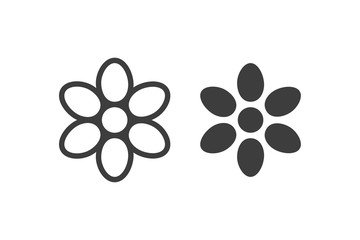 Fototapeta na wymiar flowers icon vector lines and filled on white background.