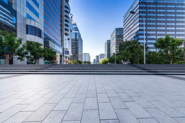 Panoramic skyline  with empty road