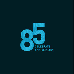 85 Year Anniversary Aqua Color Vector Template Design Illustration