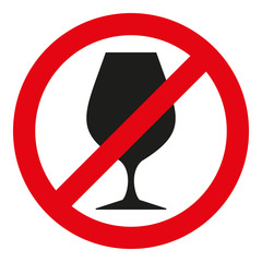 crossed wine glasses, vector illustration. sign of prohibition of alcohol