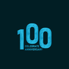 100 Year Anniversary Aqua Color Vector Template Design Illustration