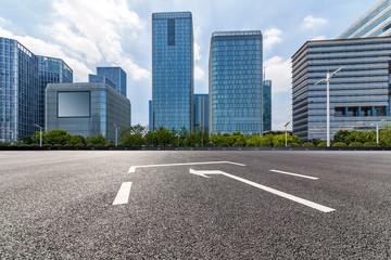 Panoramic skyline  with empty road