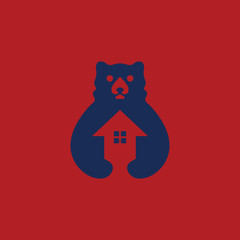 bear house space logo and abstract logo