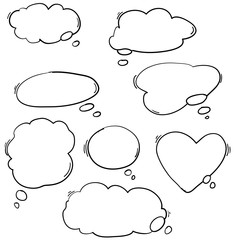 Fototapeta premium handdrawn think bubble for social network, app, wallpaper and poster with creative cartoon style.vector