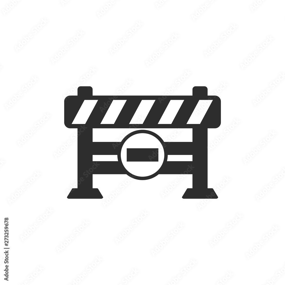 Poster roadblock icon vector image on white background. under construction logo template