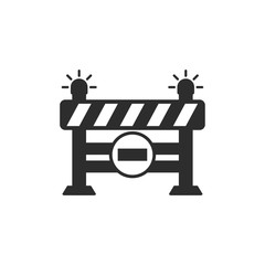 Roadblock icon vector image on white background. under construction logo template