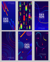 Design poster or cover with vibrant gradients. Colorful brigth backgrounds. Vector template.