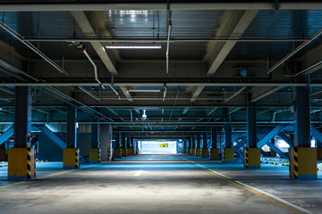underground empty car park garage