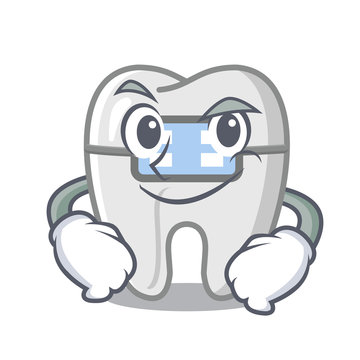 Smirking braces isolated with in the cartoon