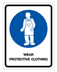 Wear Protective Clothing Symbol Sign,Vector Illustration, Isolated On White Background Label. EPS10