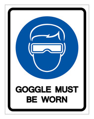 Goggle Must Be Worn Symbol Sign ,Vector Illustration, Isolate On White Background Label. EPS10