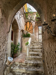 Ravello, Campania, Italy - April 2019 : Villa Cimbrone in Ravello, on the Amalfi Coast Elements of interior.