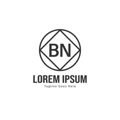 BN Letter Logo Design. Creative Modern BN Letters Icon Illustration