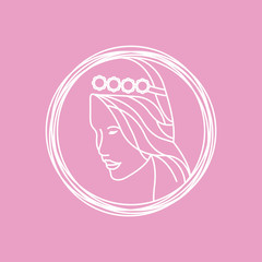 beauty women logo line and abstract logo